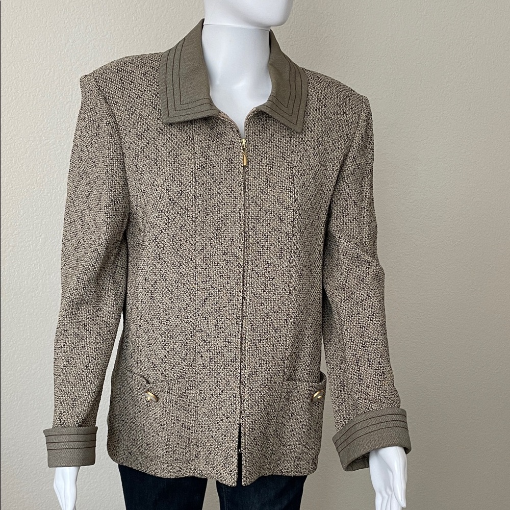 Women's St. John collection luxury American brand high end knit Tweed Jacket